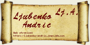 Ljubenko Andrić vizit kartica